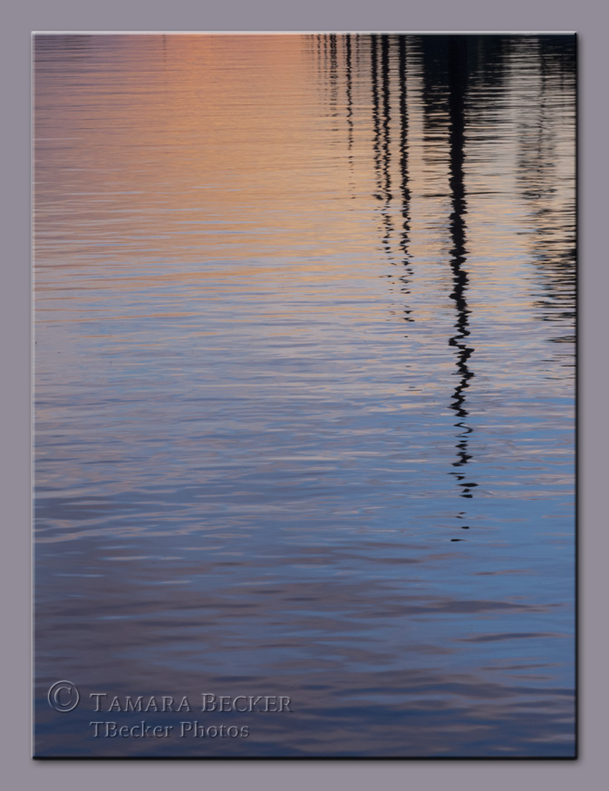 reflection of sunset on the SRP canal in Phoenix